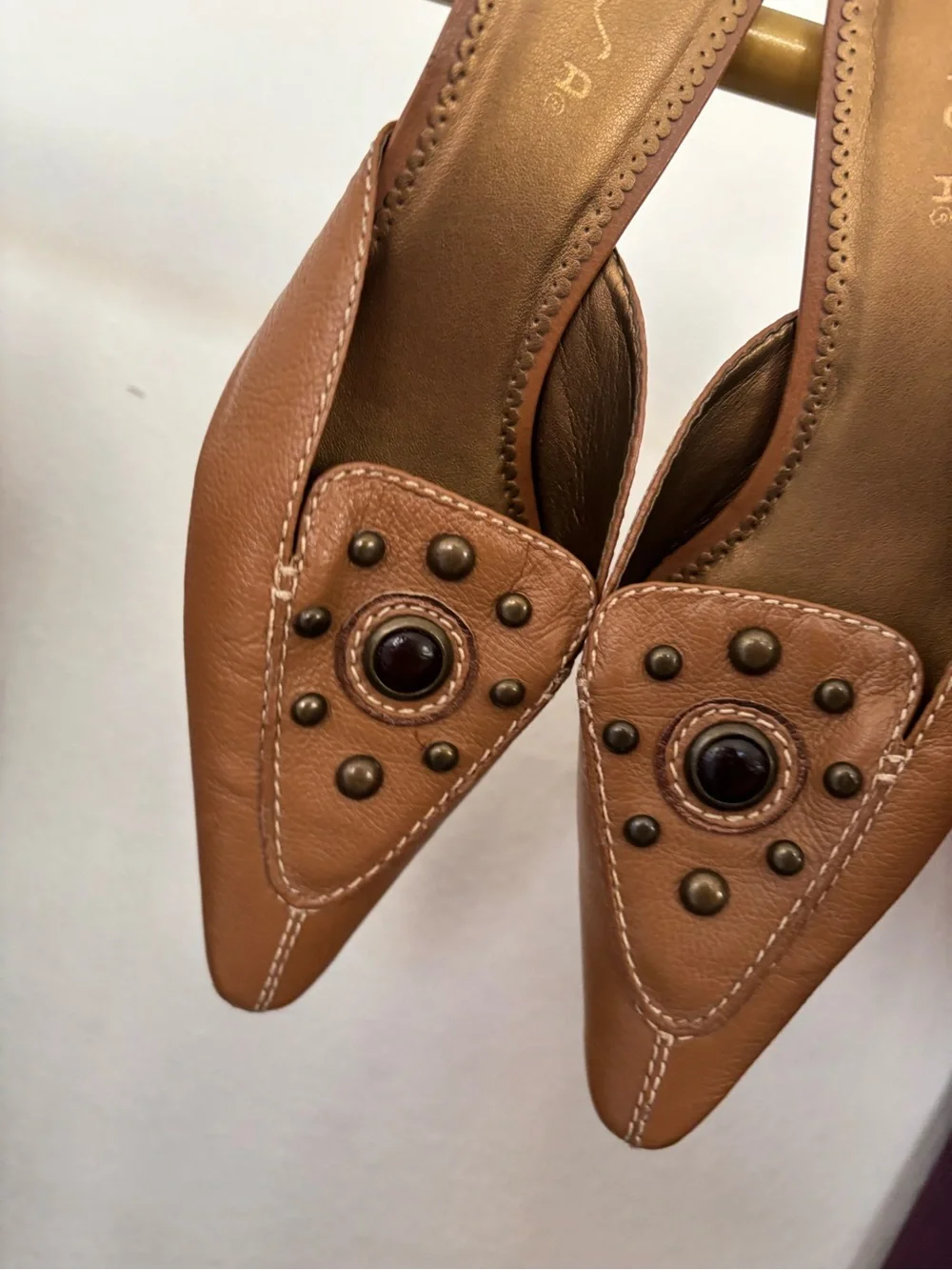 Vintage Boho Summer Brassy Kitten Heels